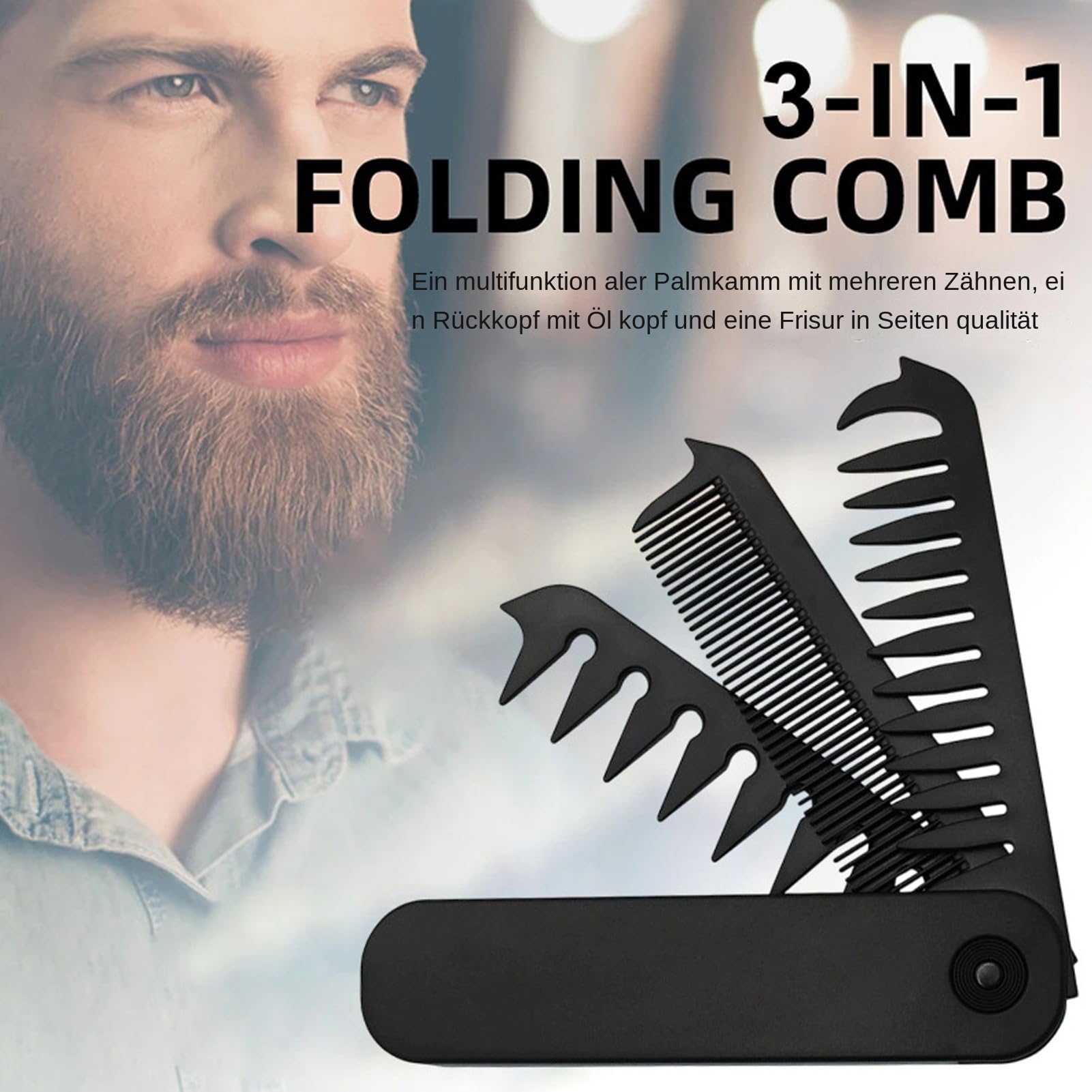 Folding Comb Für Männer Reise Haarbürste Faltbar