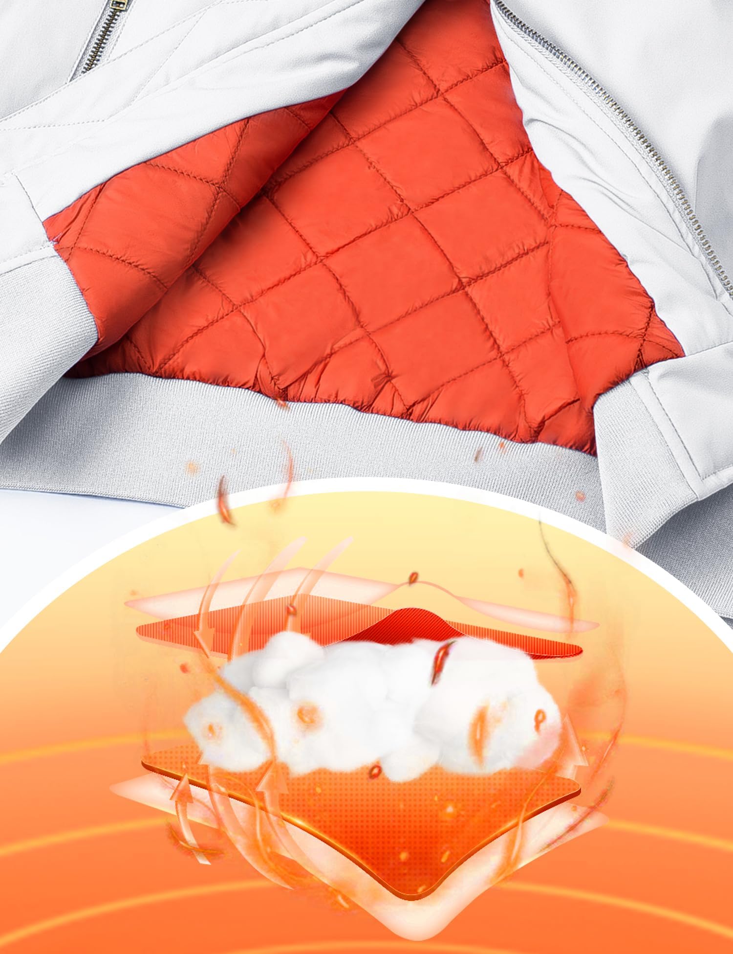 TACVASEN Uomo Giubbotto bomber Jacket Autunnale Calda Sportiva Tempo Libero Casual