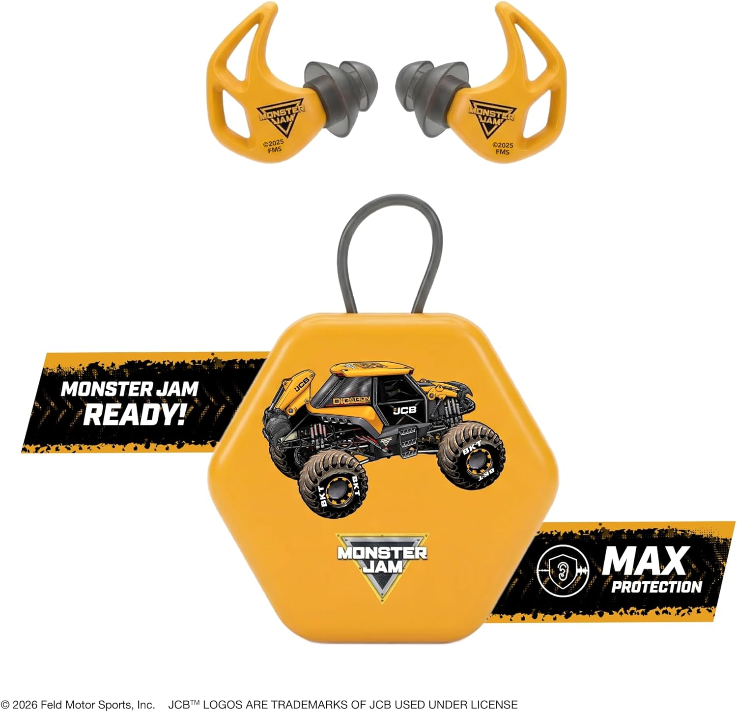 AXIL Monster JAM X20 Earplugs - X20 JCB Digatron - for Concerts, Work, Sleep - Dual Noise Ear Protection, Reusable, Custom Fit Ear Plugs for Noise Reduction, Water & Sweat Resistant
