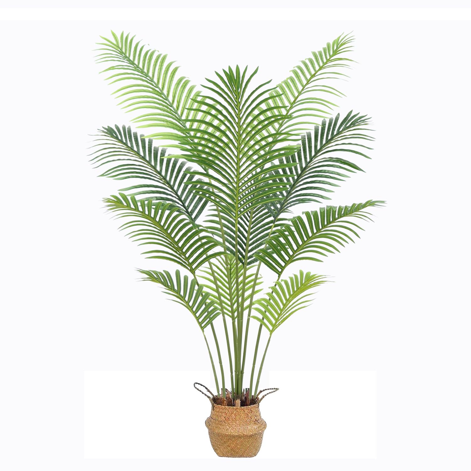 160cm Artificial Areca Palm - Fake Plants Palm Tree with Woven Basket, Faux Tropical Palm Potted Dypsis Lutescens for Home Decor Office Housewarming Gift (Palm Tree)