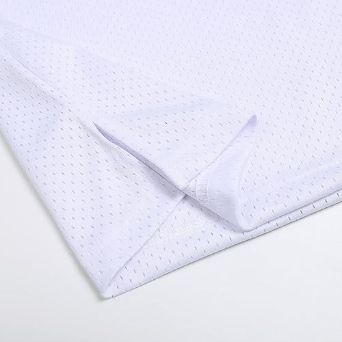 Miniatura 6 de DEHANER - Camiseta de baloncesto en blanco para hombre, de malla, entrenamiento, entrenamiento, deportes, uniformes de equipo, trajes para fanáticos