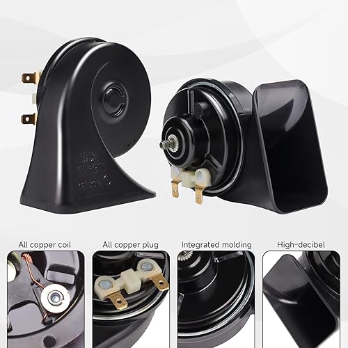 Miniatura 5 de FARBIN Car Horn Kit with Button Waterproof Car Horn 12v Super Loud Train Horns Electric Snail Horn Air Horns Truck Horn Universal for Car Motorcycle