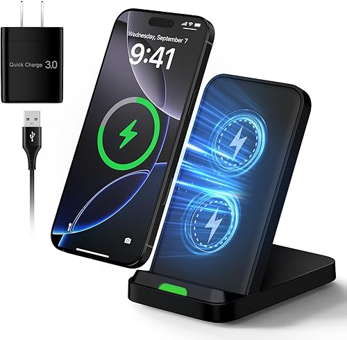 Cargador inalámbrico de carga rápida para Samsung Galaxy S25 UltraS25S24S23S22, cargador de teléfono inalámbrico estación de carga de escritorio