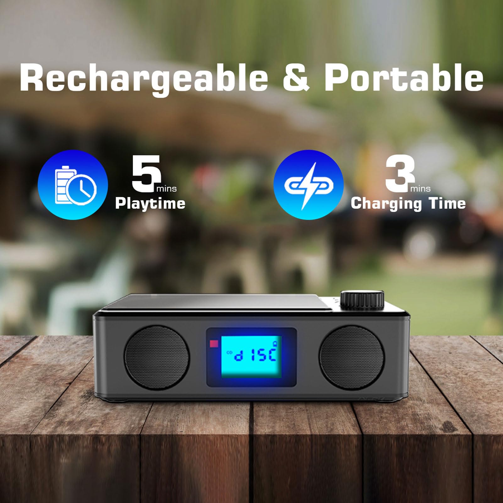 Amazon.co.jp: Jectse レトロポータブルCDプレーヤー、Bluetooth HiFi