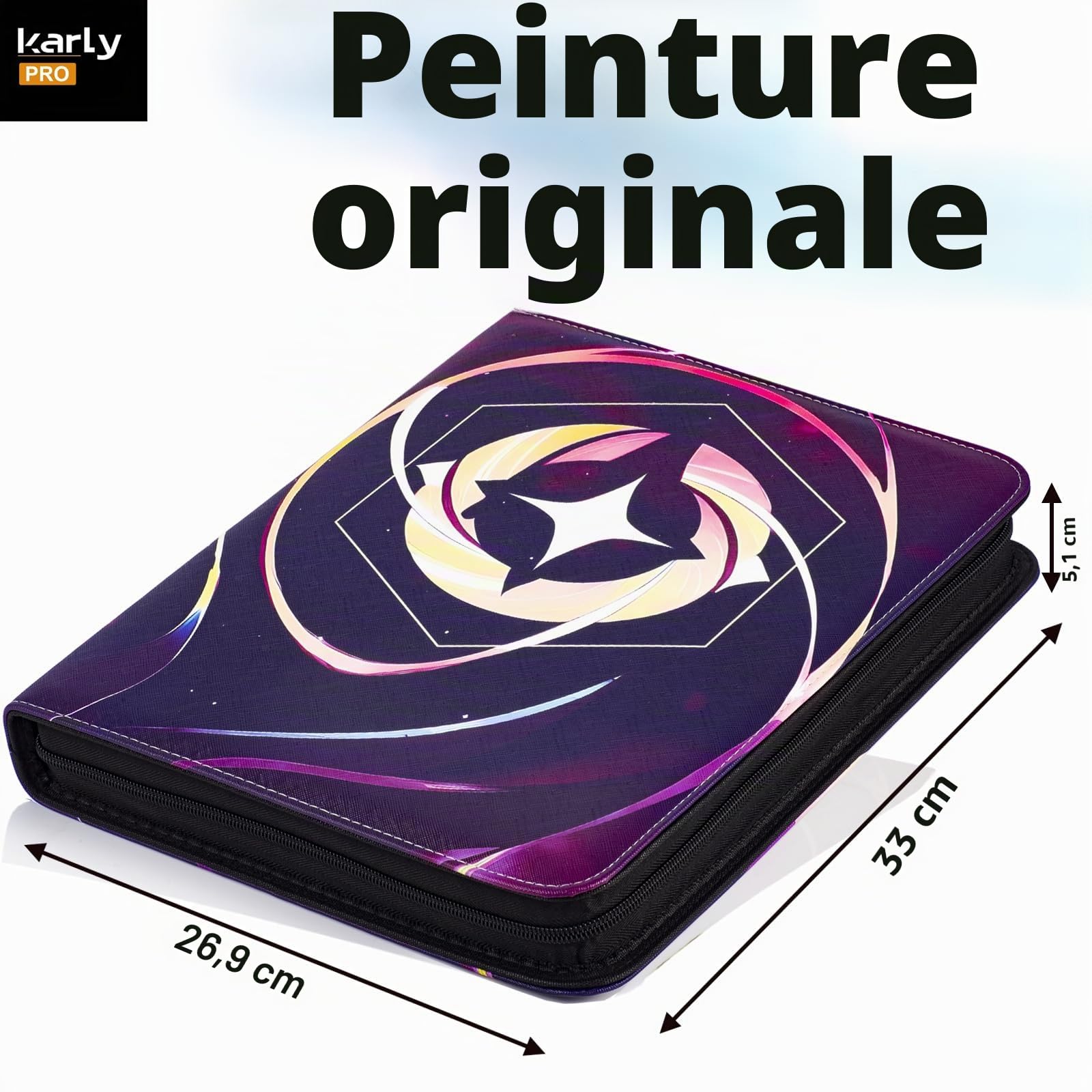 Classeur pour cartes Lorcana, album de cartes à collectionner de qualité supérieure à 990 poches, 3 anneaux, compatible avec les cartes Lorcana, cartes JCC et autres cartes de jeu - Violet