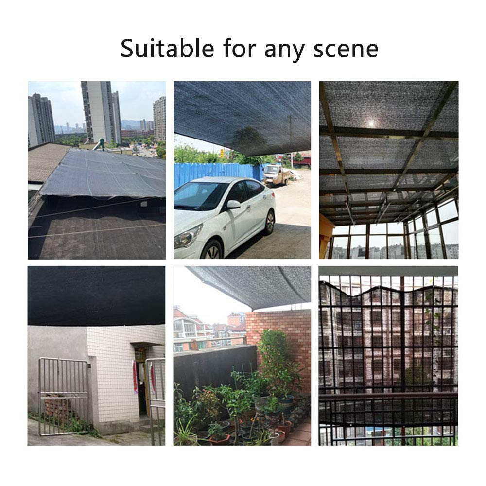 HUAHUARed De Sombra Negra De 12 Pines, Vela De Sombra, Toldo Solar Multiusos para Invernadero De Balcón En Patio Exterior, 24 Tamaños(Size:Los 5x5m)
