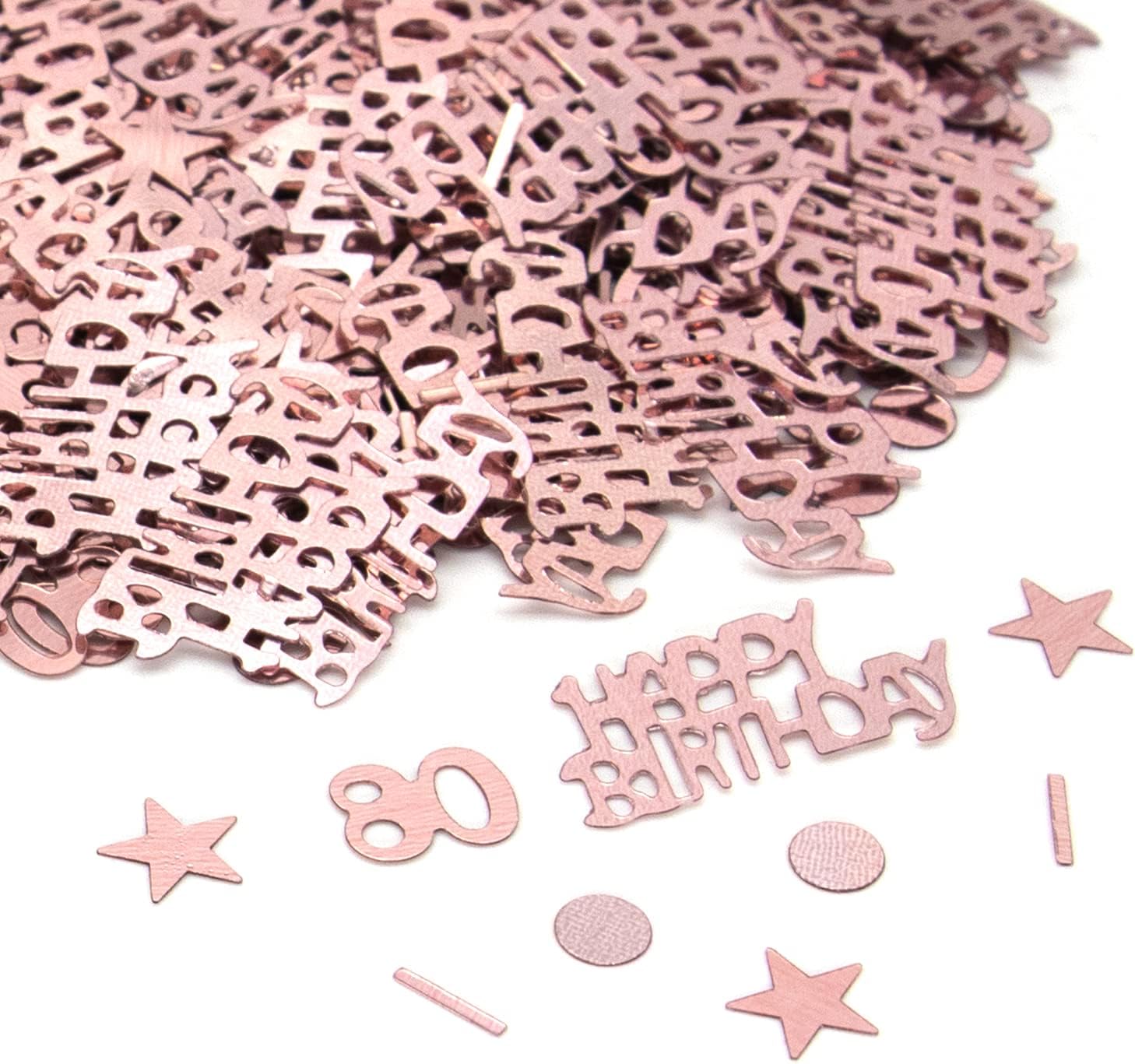 80 Birthday Confetti, 80th Rose Gold Metallic Foil Sequins Table Scatter Sprinkles for 80 Years Birthday Party Anniversary Table Party Decorations 15g A3MGSRZX (80th)