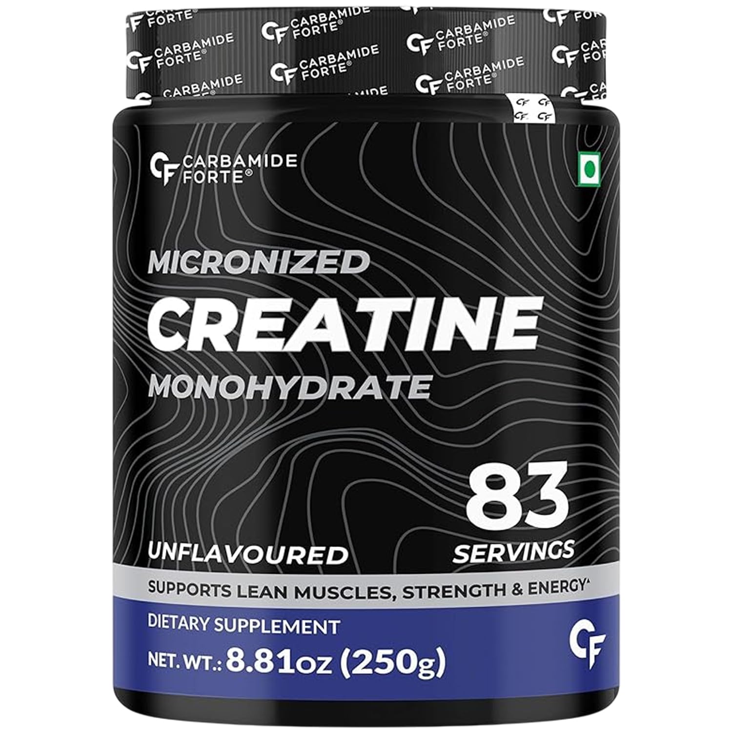 Carbamide Forte Micronized Creatine Monohydrate Powder - 83 Servings, 250g | Creatine Supplement Powder for Lean Muscle Volumization, Strength & Energy