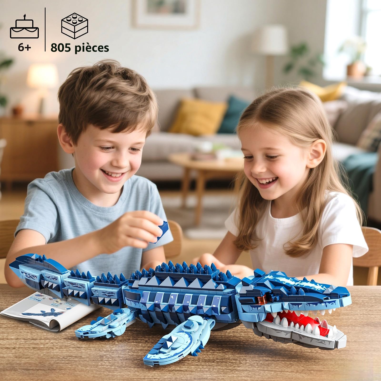 TYCOLE Mosasaurus Kit de Construction 805 Pièces pour Enfants et Adultes