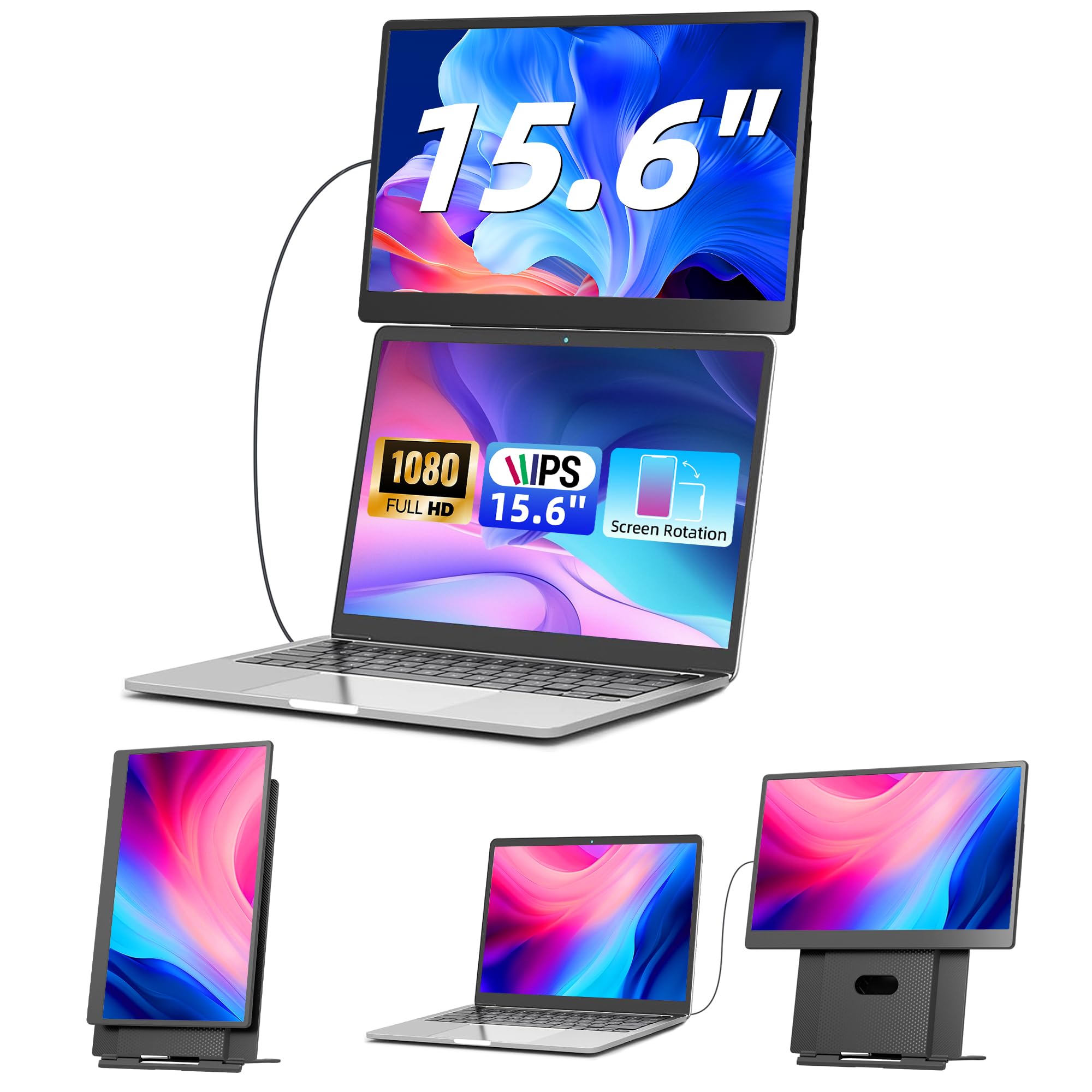 Amazon.co.jp: モバイルモニター 15.6インチ FHD IPS非光沢 独立式卓上