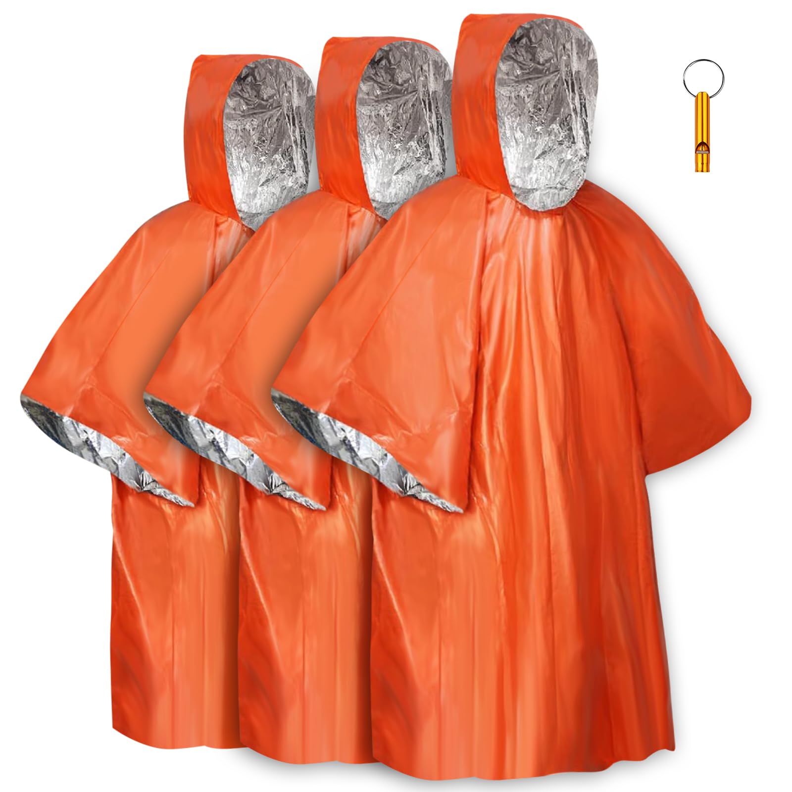 Flintronic Poncho de Supervivencia 3 PCS Mantas Térmicas de Emergencia Impermeable Aluminio Reversible