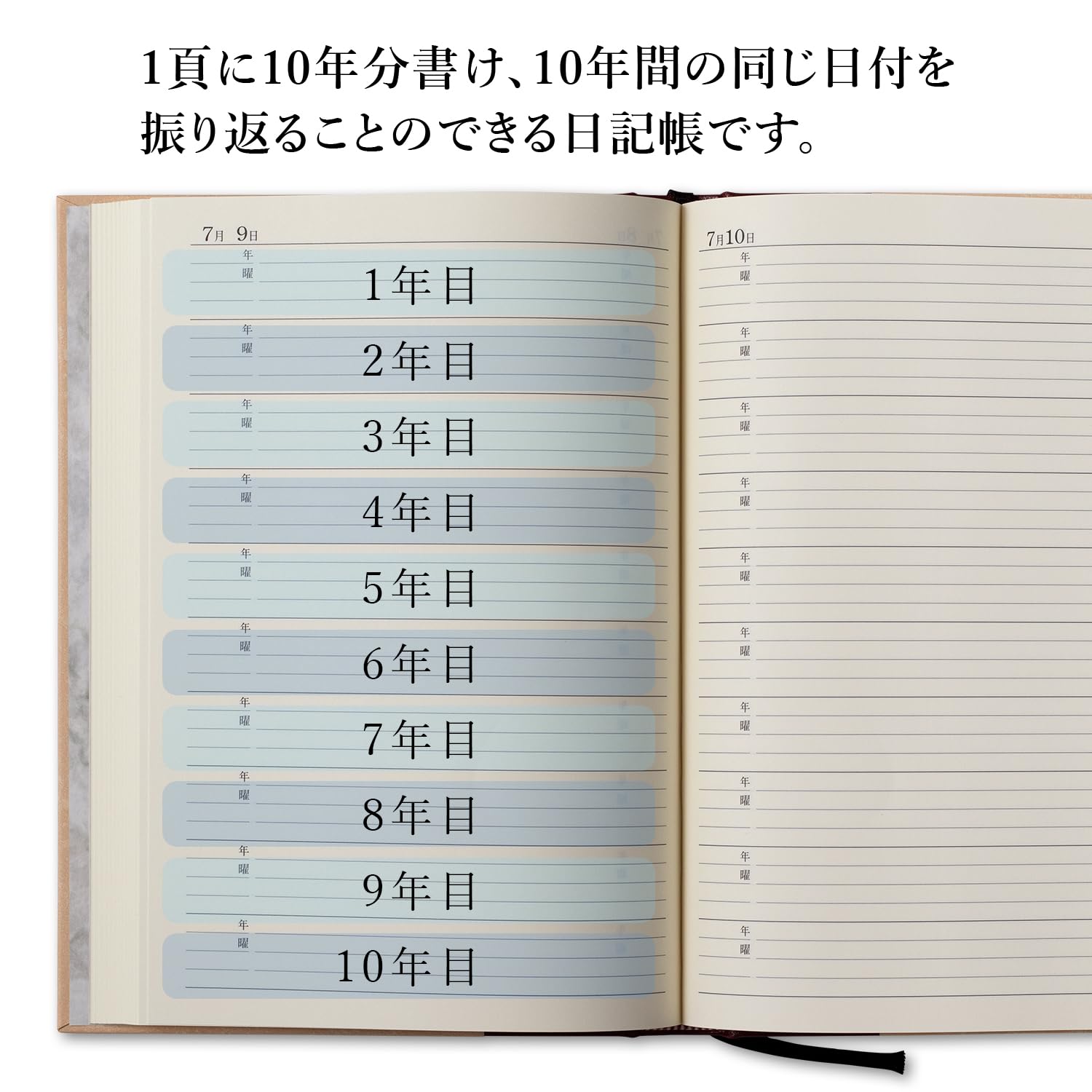 Amazon.co.jp: アピカ 日記帳 10年日記 横書き B5 日付け表示あり D313