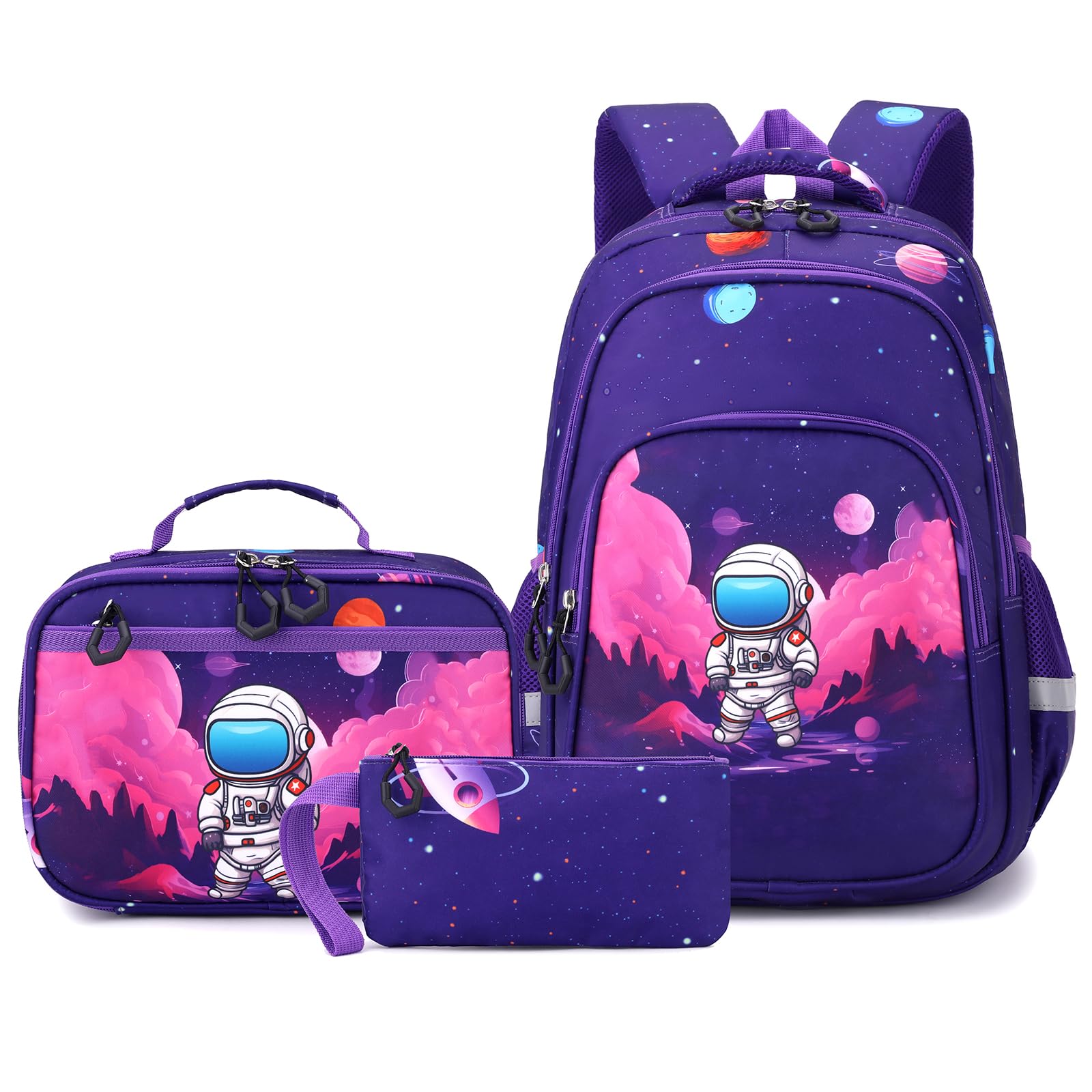 BEFUNIRISE School Backpack Kids Set Middle Elementary Preschool with Lunch Bag & Pencil Case Bookbags for Boys Girls
