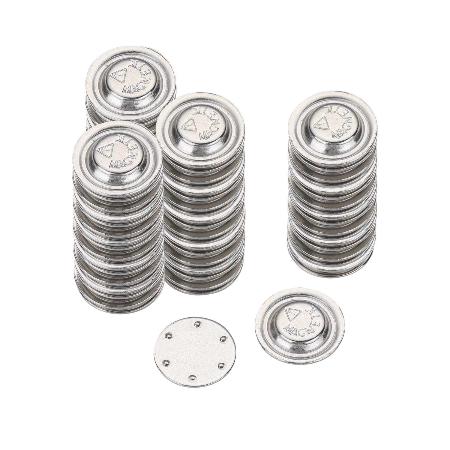 T up 40 Sets Circular Badge Magnets Backing Magnetic Name Tag Holders with 3M Type for School, Hotel, Trade Shows, Office (Sliver)