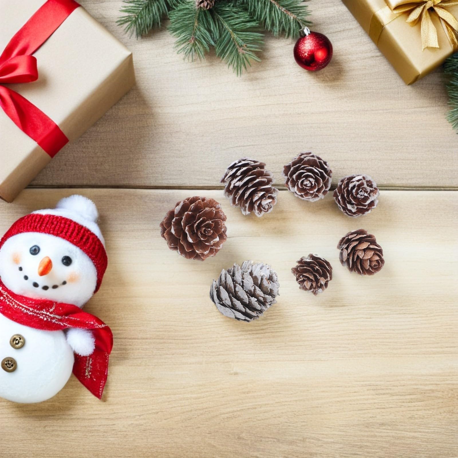 TOYANDONA 400 Stück Hängende Kiefernzapfen als Natürliche Weihnachtsdeko | Leicht, Handgefertigt und Wiederverwendbar, Rustikaler Stil für Winter und Herbst, als Deko