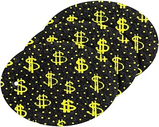 Kitchen Scrub Sponge Yellow Ink Dollar Dots Washing Dishes Cleaning Sponges Non Scratch Sponge for Dish Countertops Sinks Floors Showers Tile Sinks 3 Pack