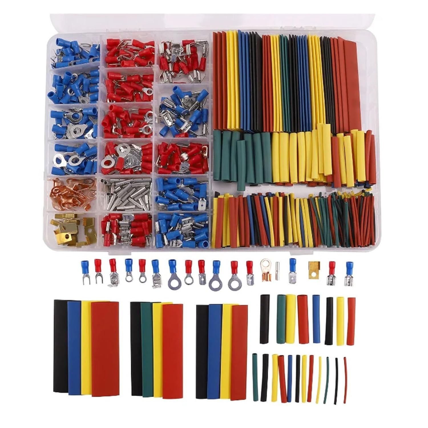 678Pcs Heat Shrink Tube Sleeving Set Car Electrical Wire Terminals Insulated Crimp Connectors Spade Set Kit with Box VUQLDHAYZ