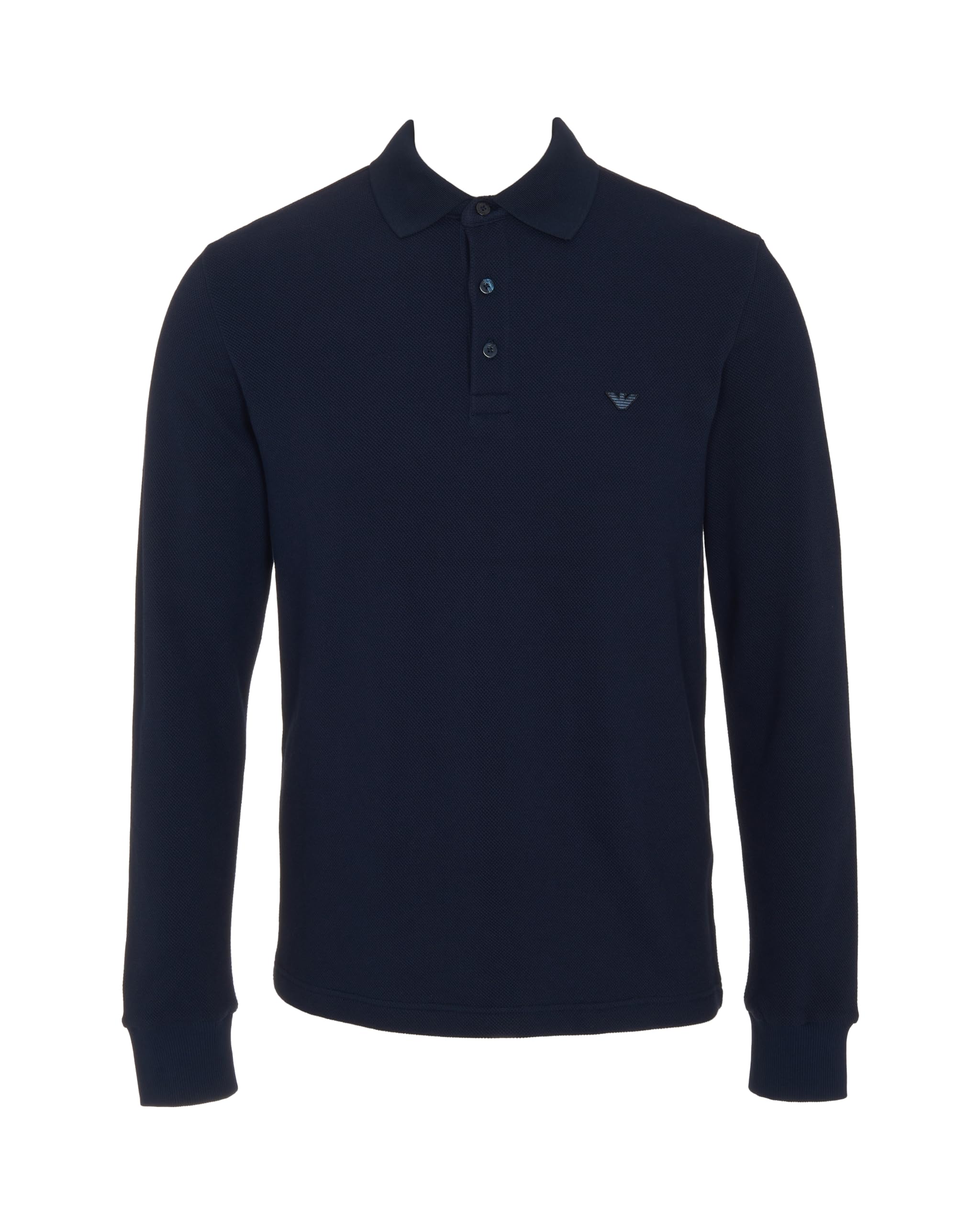 EMPORIO ARMANI MAN'S ICONIC PIQUET POLO SWEATSHIRT BLUE M