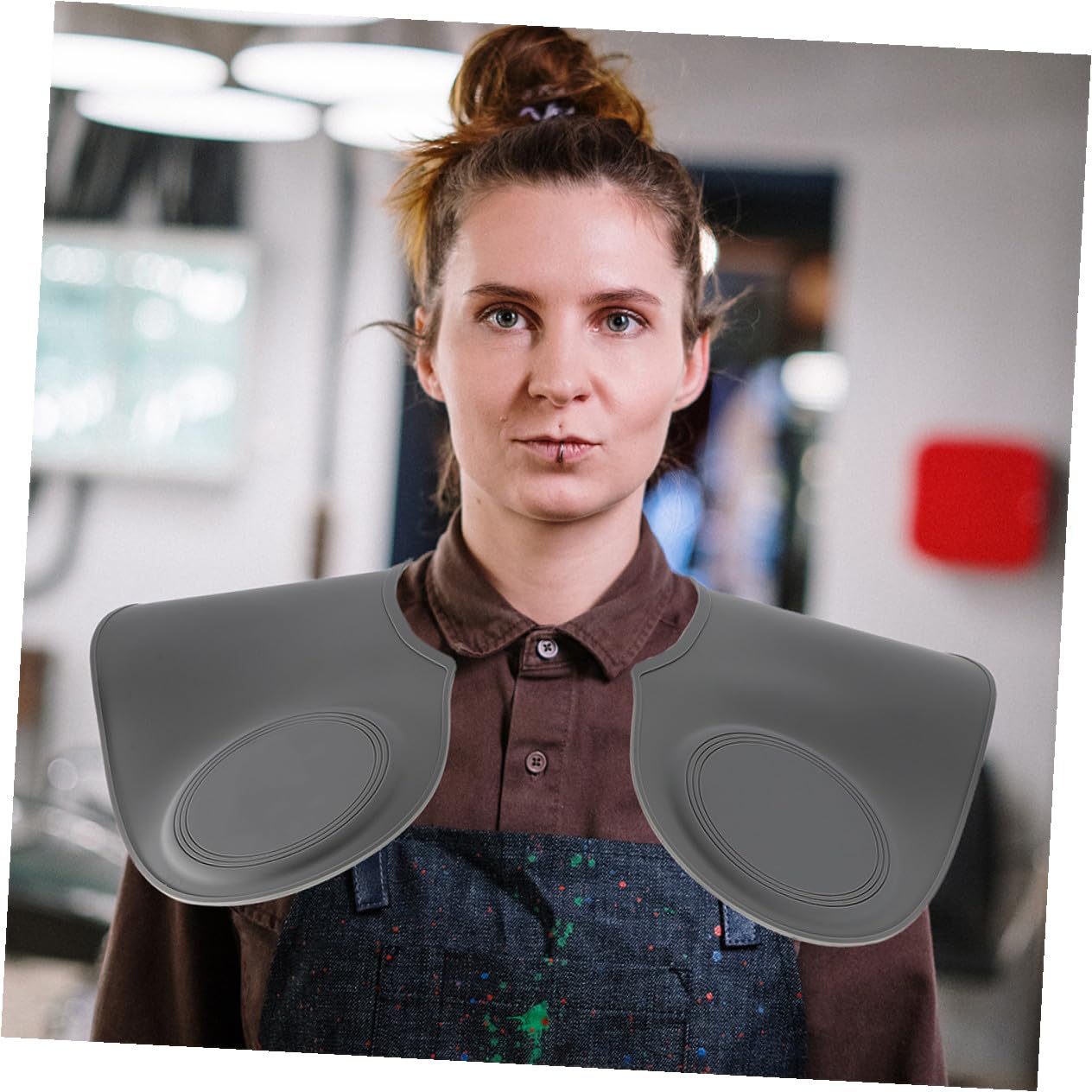 CALLARON Per Taglio Capelli in Silicone Collare Per Spalle Per Parrucchiere Per Protezione Da Salone Per Tinture e Acconciature Casa