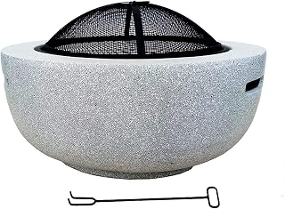 Wood Burning Fire Pit Grill Bowl Outdoor Heaters & Fire Pits Table Top Fire Pit Outdoor with Grill Grate for Camping/Outdoor Heating/Bonfire Picnic