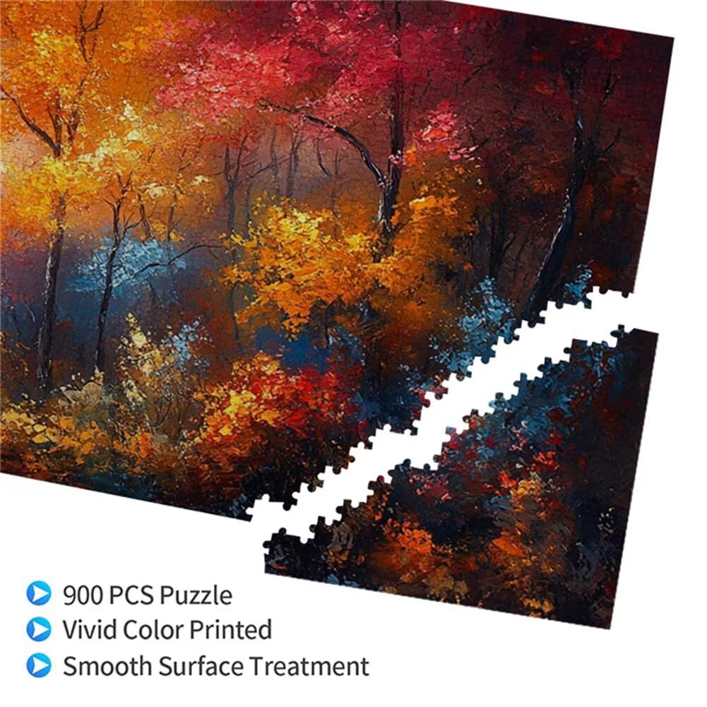 Puzzle Automne 900 Pieces Paysage Puzzle Adultes 87 x 34 cm DIY Difficile Classiques Jigsaw Panoramique, Adulte Jeu éducatif, 2025 Bois Jigsaw Art Impossible Famille Challenge, Cadeau pour Femme V-8