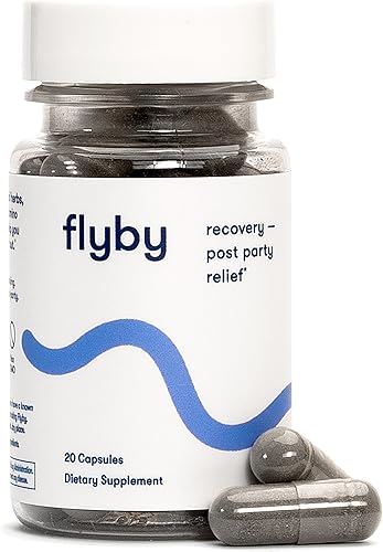 Flyby Píldoras de recuperación - Todo el ahorca, sin el Over! - Esencial para beber después de la fiesta con apoyo hepático  Electrolitos, vitaminas