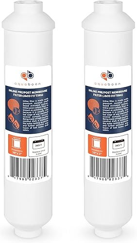 Vista 25 de Aquaboon Filtro de agua de pulido de carbono en línea prémium para sistema de ósmosis inversa, tamaño estándar (ajuste de conexión rápida), repuesto