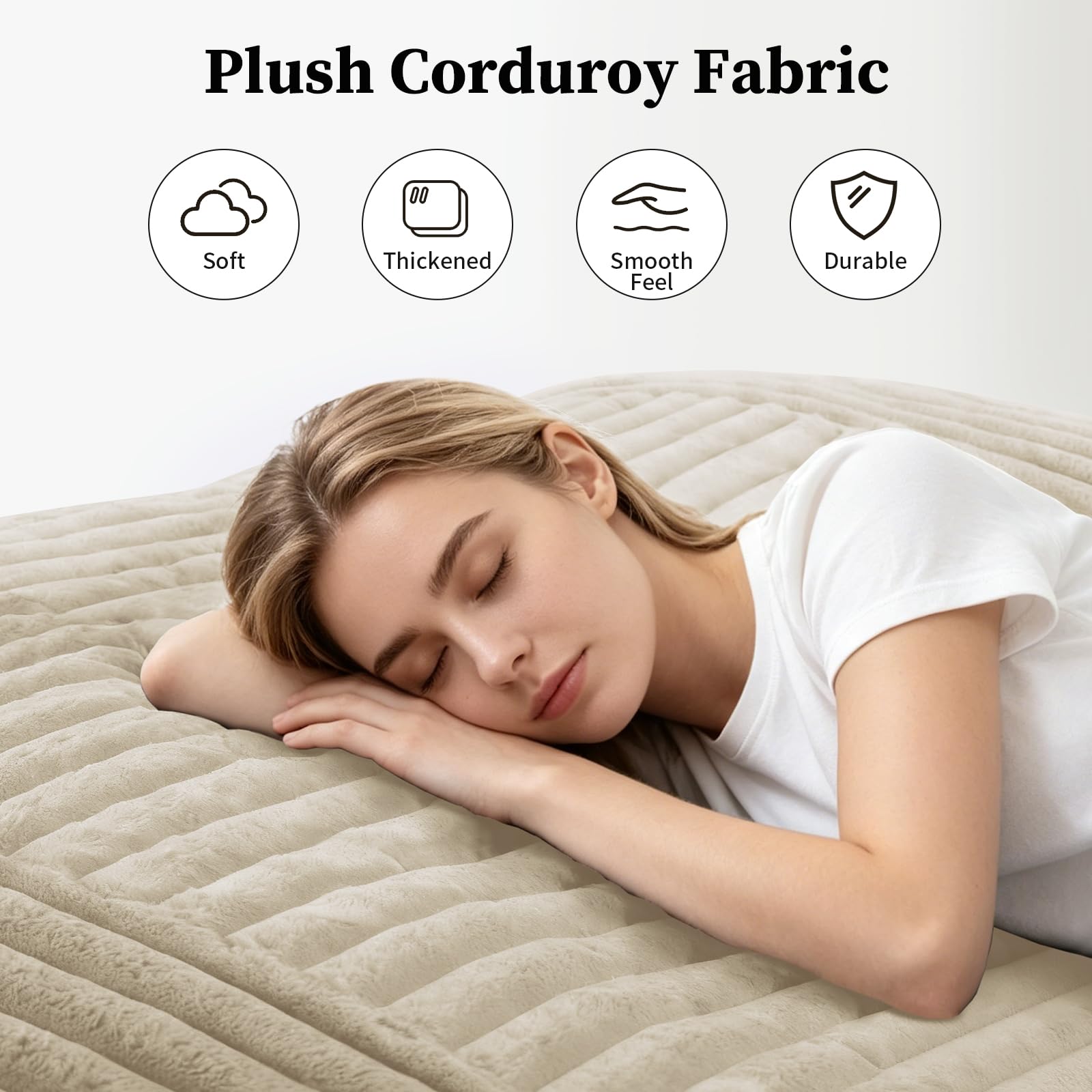 Puf XXL convertible 3 en 1 Bean Bag Sofá con espuma viscoelástica acolchada para sala de estar, puf de juegos, funda de pana mullida, color blanco