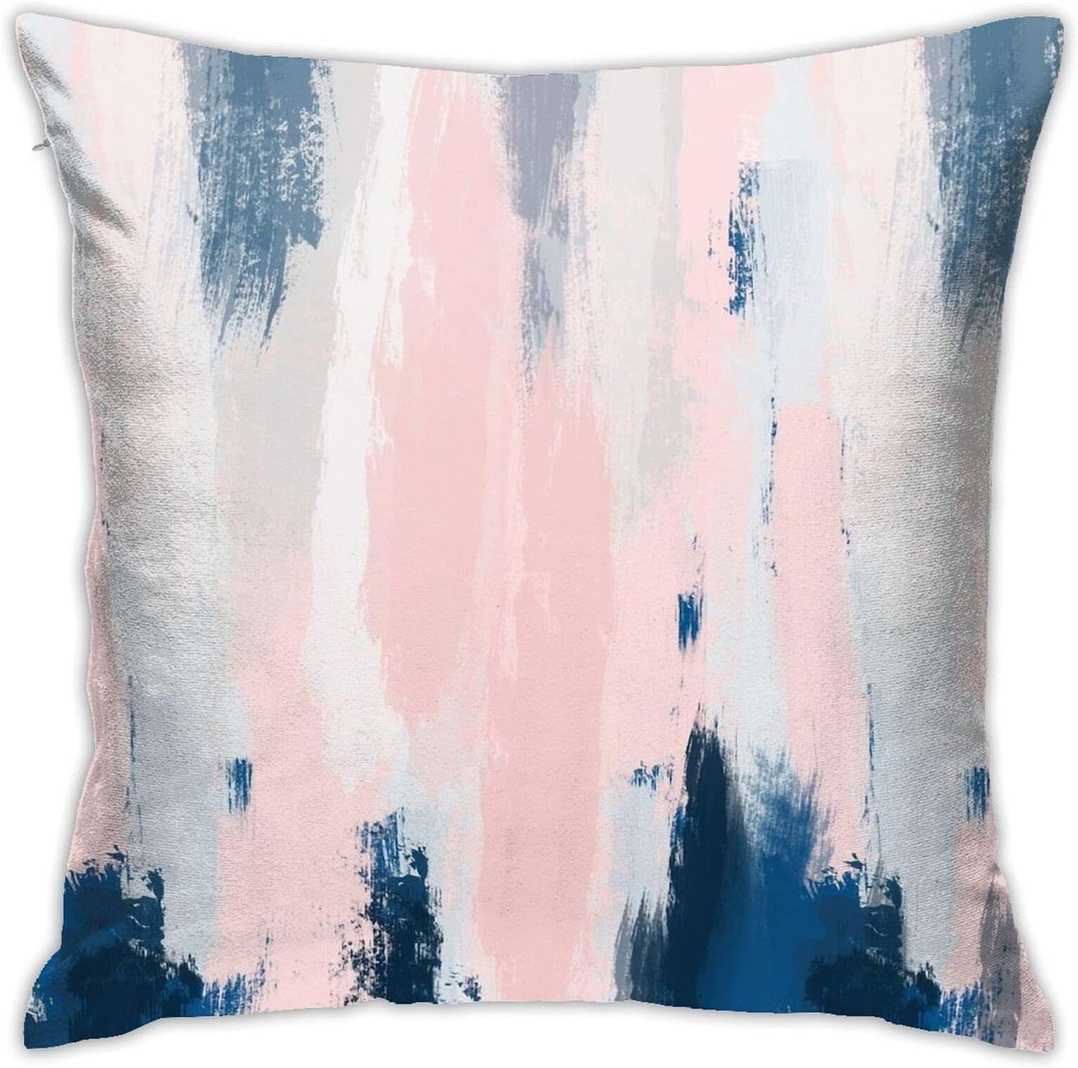 Nebra Abstract Blush and Blue Throw Pillow Covers Cozy Square Throw Pillowcases Home Decor for Bed Couch Sofa Living Room Cushion Cover 18"X18"