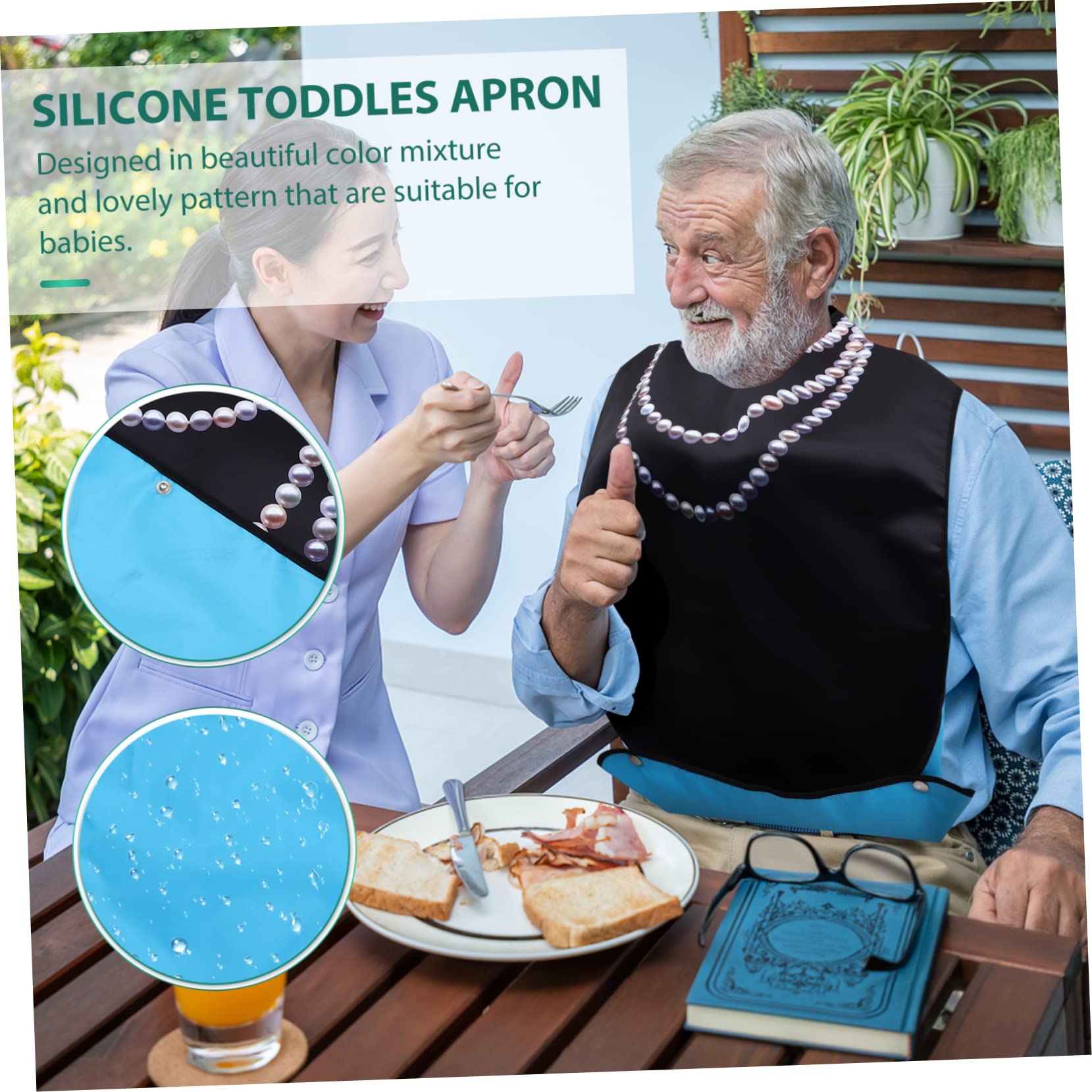 Bavaglini in Tessuto Leggeri E Traspiranti Bavaglini Lavabili Per Adulti Per Anziani Per Mangiare in Tessuto Riutilizzabili Con Stampa A Collana