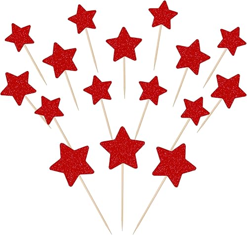 Miniatura 8 de 30 piezas de adornos para cupcakes con estrellas brillantes de tamaño mixto, palillos decorativos Twinkle Little Star para cupcakes, decoraciones