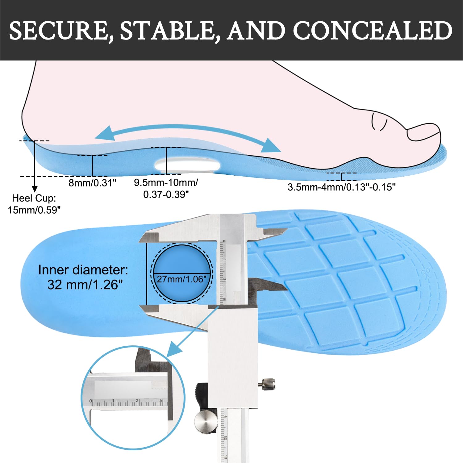 Endoto Plantillas para Airtag para Niños Infantil Adultos Zapatos, Shoe Insoles Soles Plantilla para Air Tag Holder - (Azul, 170mm)