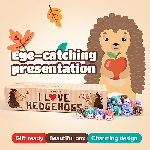 Miniatura 5 de Entervending Figuras de juguete de erizo  Figuras de animales salvajes en caja de regalo  30 piezas  Figuras de fiesta para niños  Decoración de