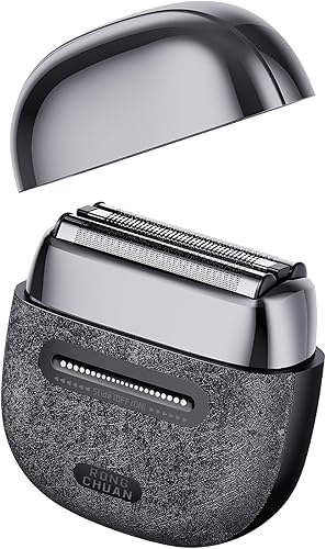 Afeitadoras eléctricas de aluminio para hombres, maquinilla de afeitar eléctrica portátil con cuchillas flotantes 3D, bloqueo de viaje y carga