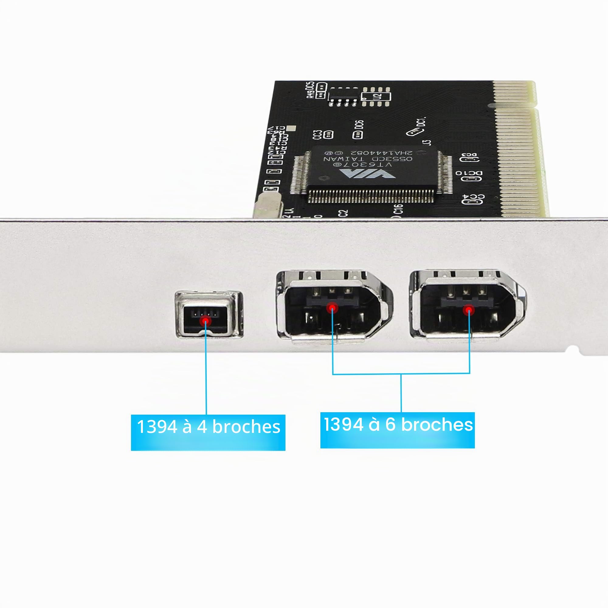 CERRXIAN Carte contrôleur PCI Firewire 3 ports IEEE 1394 pour PC de bureau