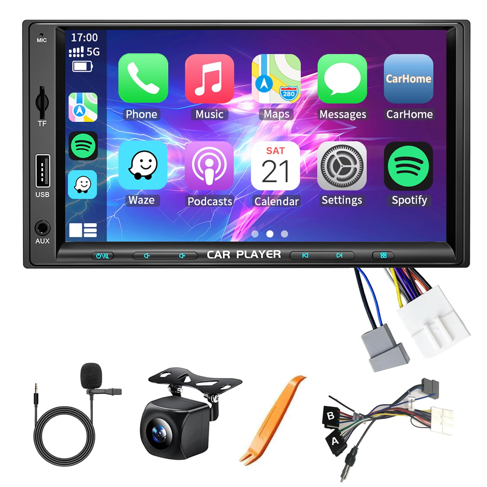 Plug Play Car Stereo with Wireless Apple Carplay &amp; Android Auto Navi Radio Head Unit for Nissan Versa Sentra Rogue Cube Juke 2007-2013