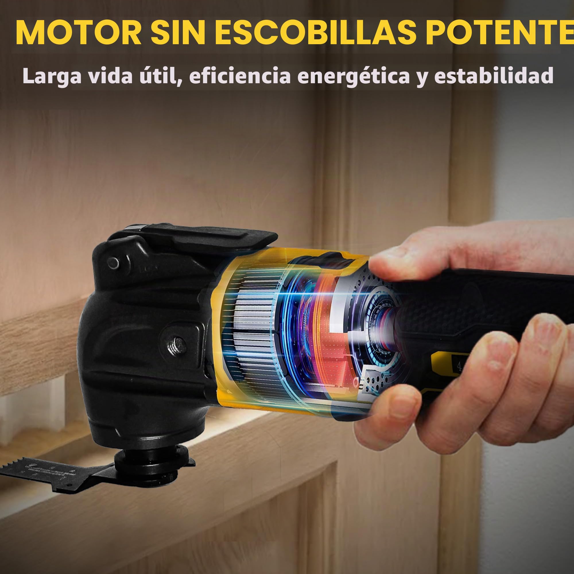 Multiherramientas oscilantes para batería Dewalt de 18 V, herramienta multiusos de corte y lijado, ángulo de oscilación de 4°, 6 velocidades variables, diseño de hoja de ajuste rápido con 21