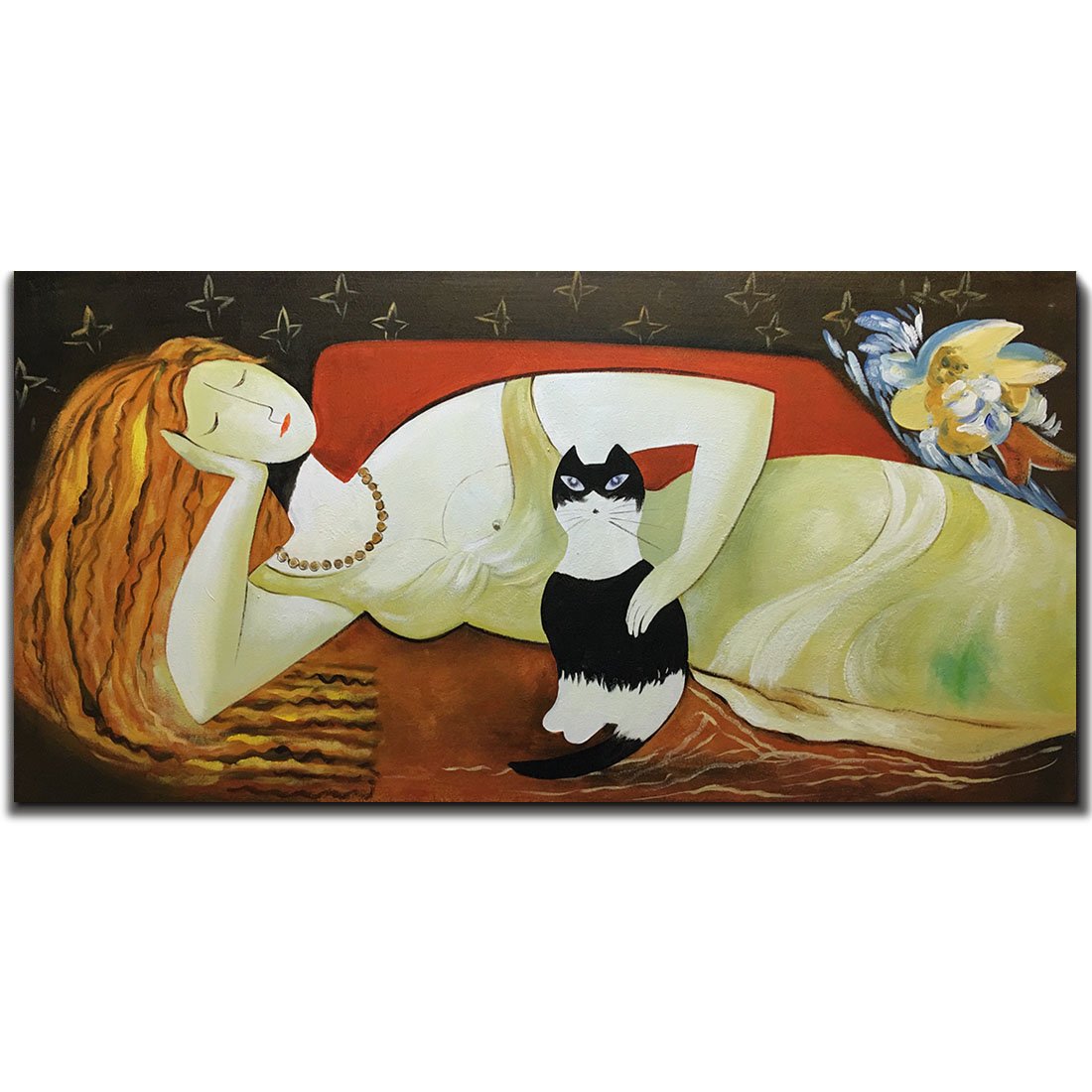 Birsppy Metuu Modern Canvas Paintings, Texture Palette Knife Paintings Modern Home Decor Wall Art Painting Colorful Wood Inside Framed Ready to Hang 24x48inch