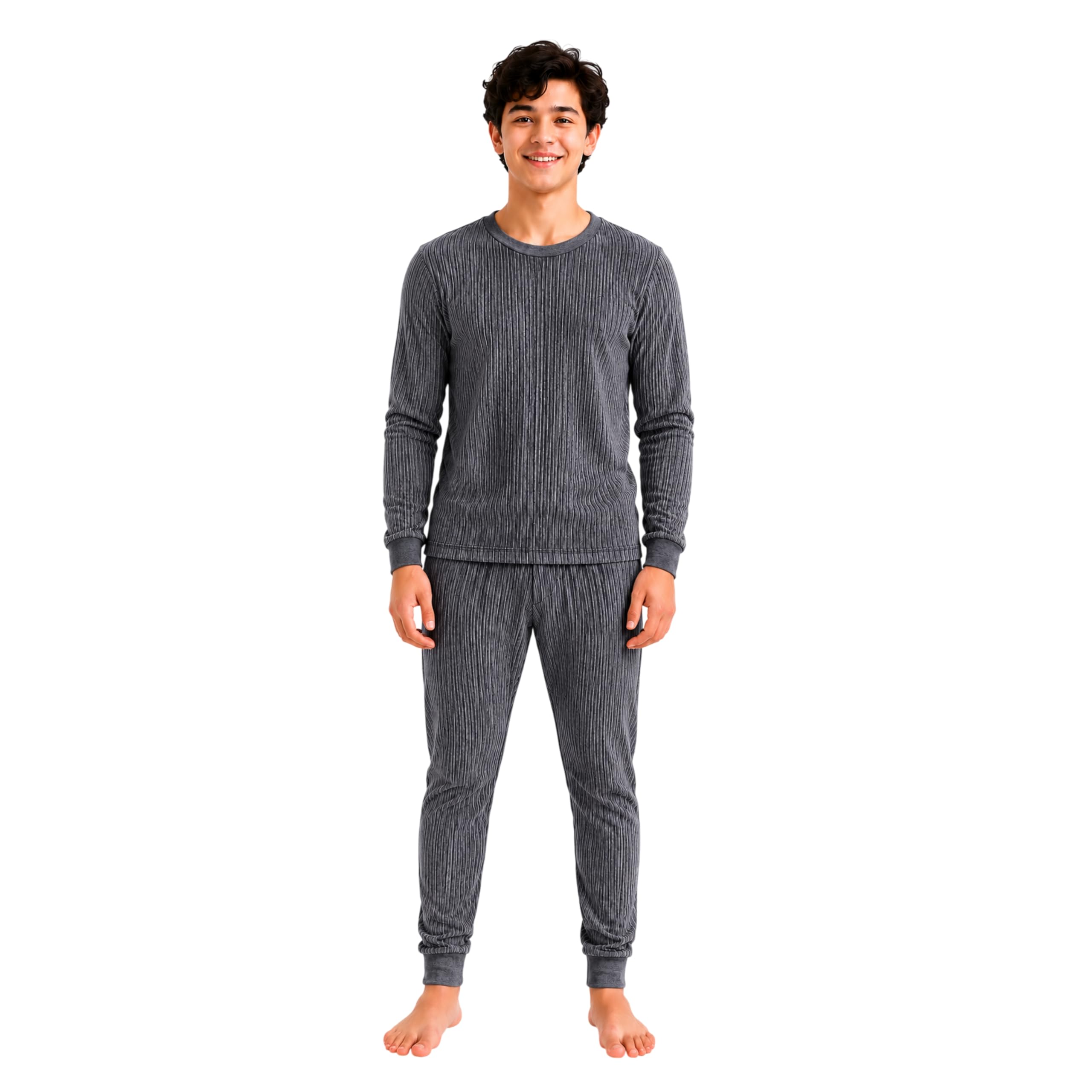 Unisex Thermal Innerwear Set for Men & Women Ultra Soft Ribbed Winter Warm Body Warmer Top & Bottom-image-28