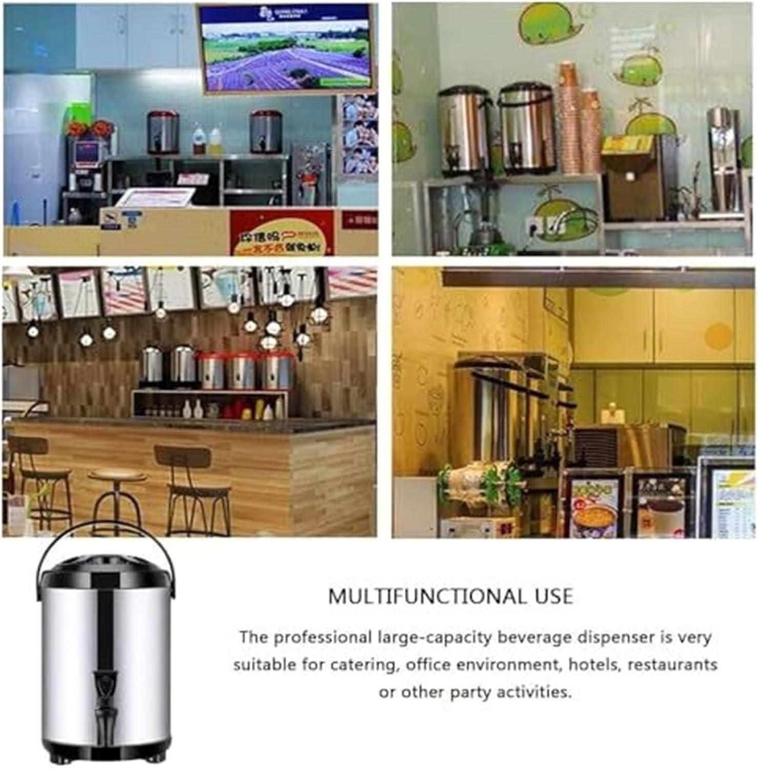Coffee Urn，Insulated Stainless Steel Hot Water Dispenser With Faucet - Commercial Beverage Server For Coffee, Tea, Offices & Events, Multiple Capacities