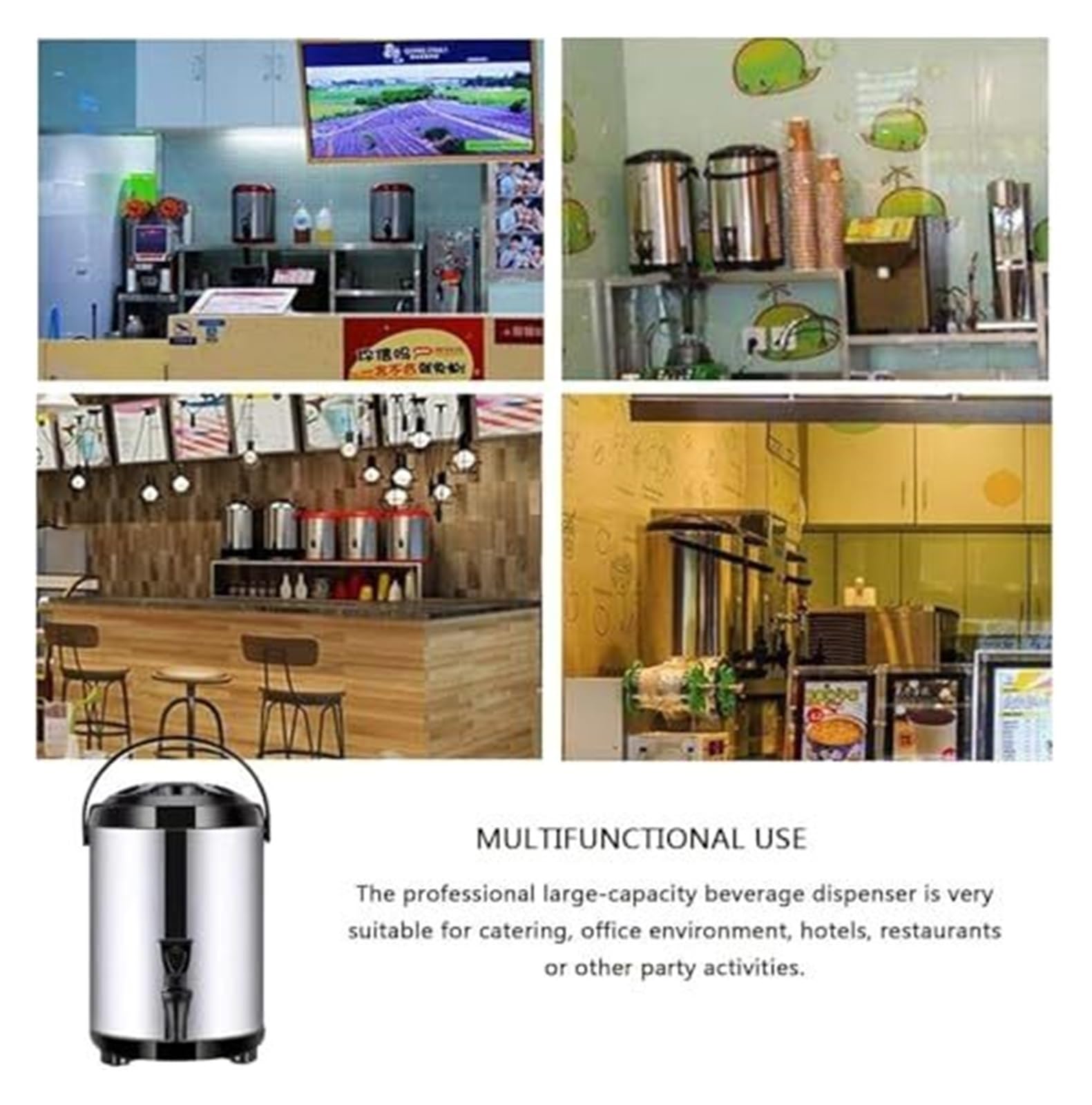 Urna per caffè isolata in acciaio inox, erogatore di acqua calda con rubinetto, ideale per uffici, eventi e uso commerciale, perfetta per caffè, tè e bevande, diverse capacità disponibili