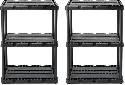 Gracious Living Knect-A-Shelf - Unidad de almacenamiento de 3 estantes de 24 x 12 x 33 pulgadas, sistema organizador para el hogar, garaje o sótano,