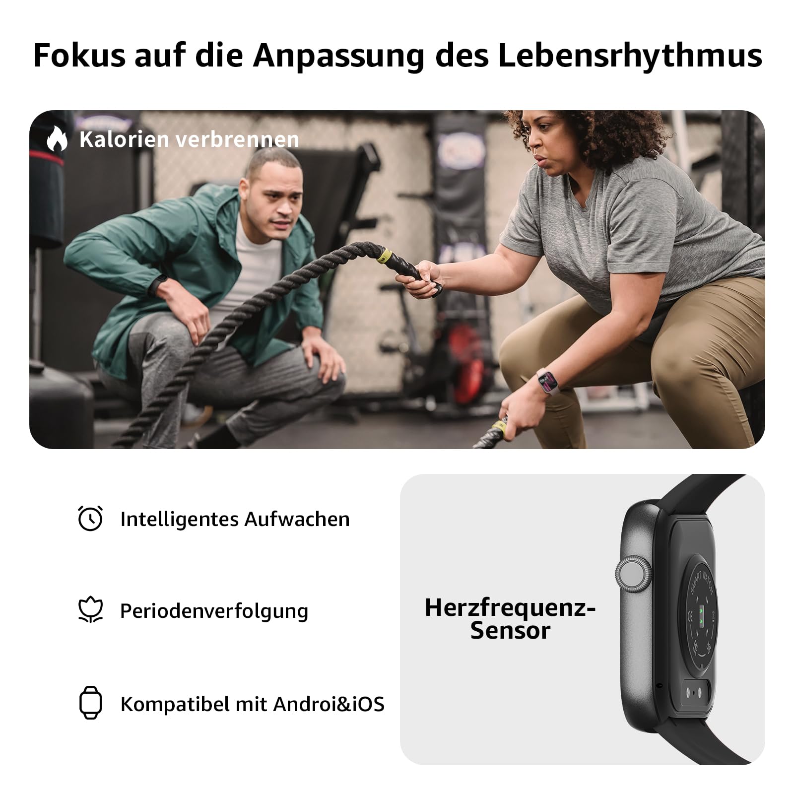 Smartwatch Damen Herren, 1,85" HD Touch Fitnessuhr mit Telefonfunktion, 140+Sportmodi Smart Watch Fitness Tracker mit Pulsmesser Schlafmonitor Schrittzähler, IP68 Wasserdicht Sportuhr für iOS Orange