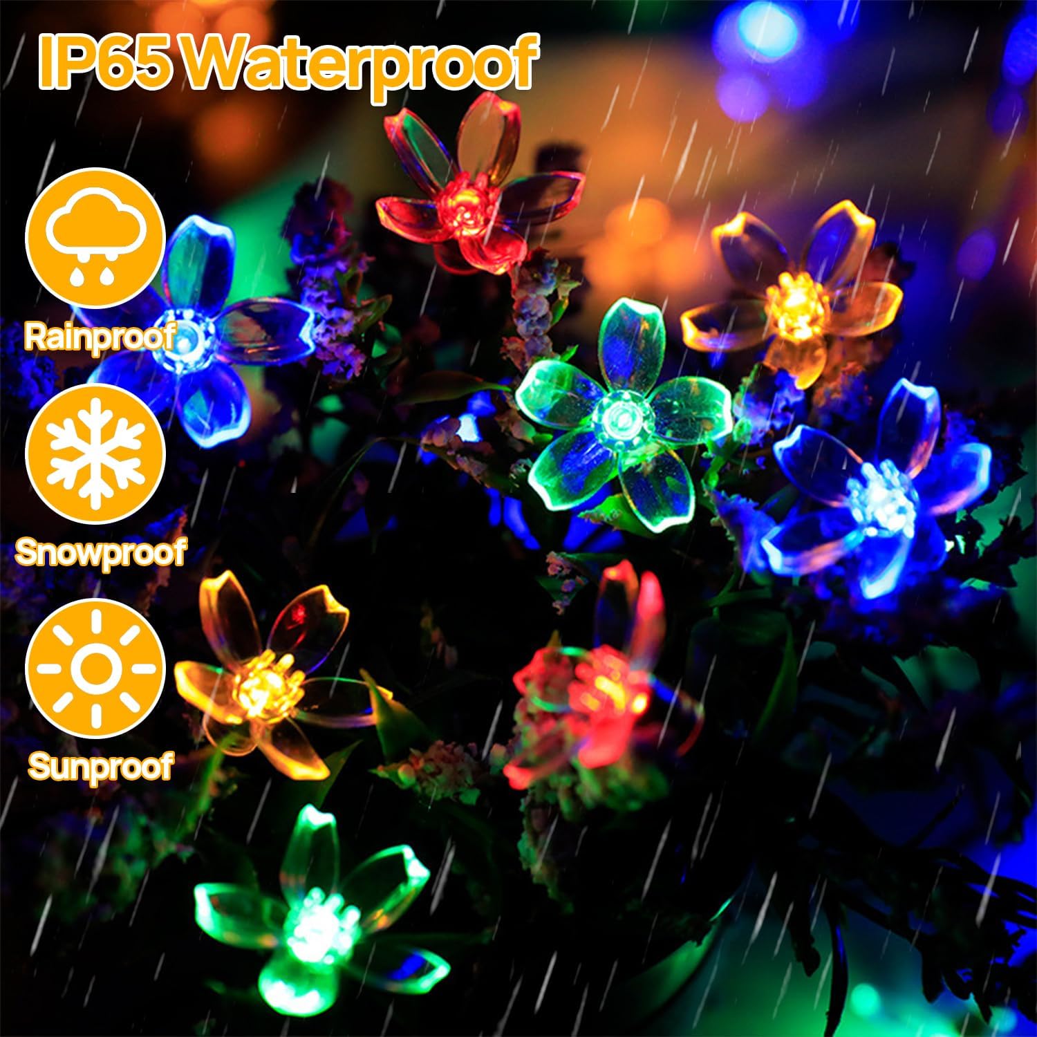 Aofonchy Solar String Lights Garden, 12M/ 39Ft 100LED Blossom Fairy Lights Outdoor IP65 Waterproof Solar Garden Flower String Light, 8 Modes Flower Lights for Patio Tree Yard Lawn Christmas Party 3 71hBNn 12gL. AC SL1500