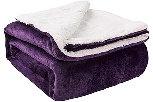 NANPIPER Sherpa Blanket in Plush Purple
