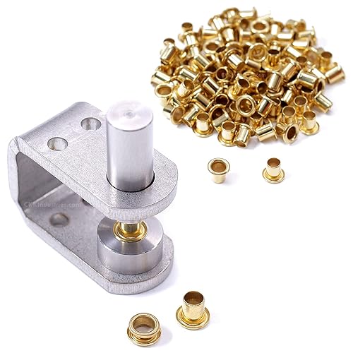 Miniatura 17 de Herramienta de ajuste de ojales y combo de ojales: (1) [herramienta #6 de ajuste de ojales de 3 piezas (3/16 de pulgada)] + (100) [#6-6 ojales