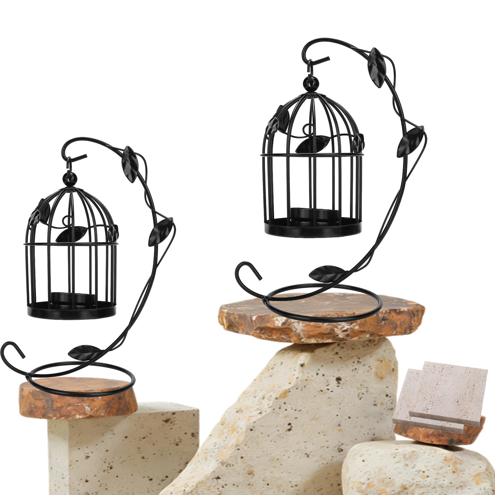 Xyfgodem One Colour Wrought Iron Bird Cage Candlesticks For Home & Wedding Decoration - Versatile Elegant Stands