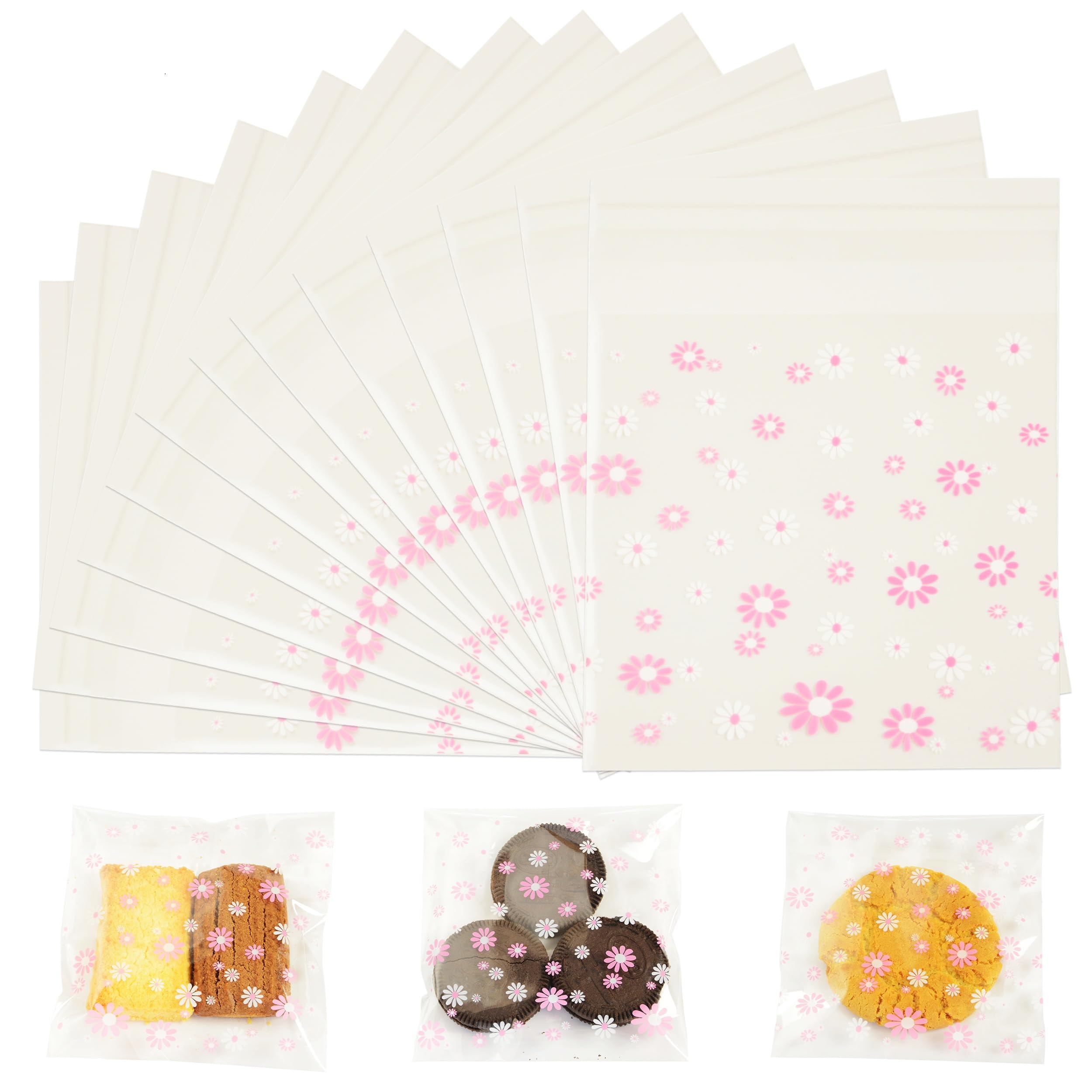 Thivenny Clear Cellophane Bags, Cookie Bags,Self Seal Sweet Bag & Glassine Bag,Opp Cellophane Bag Small For Food, Sweet,Biscuit, Candies,Cards,Gifts (7 X 7Cm-200Pcs)