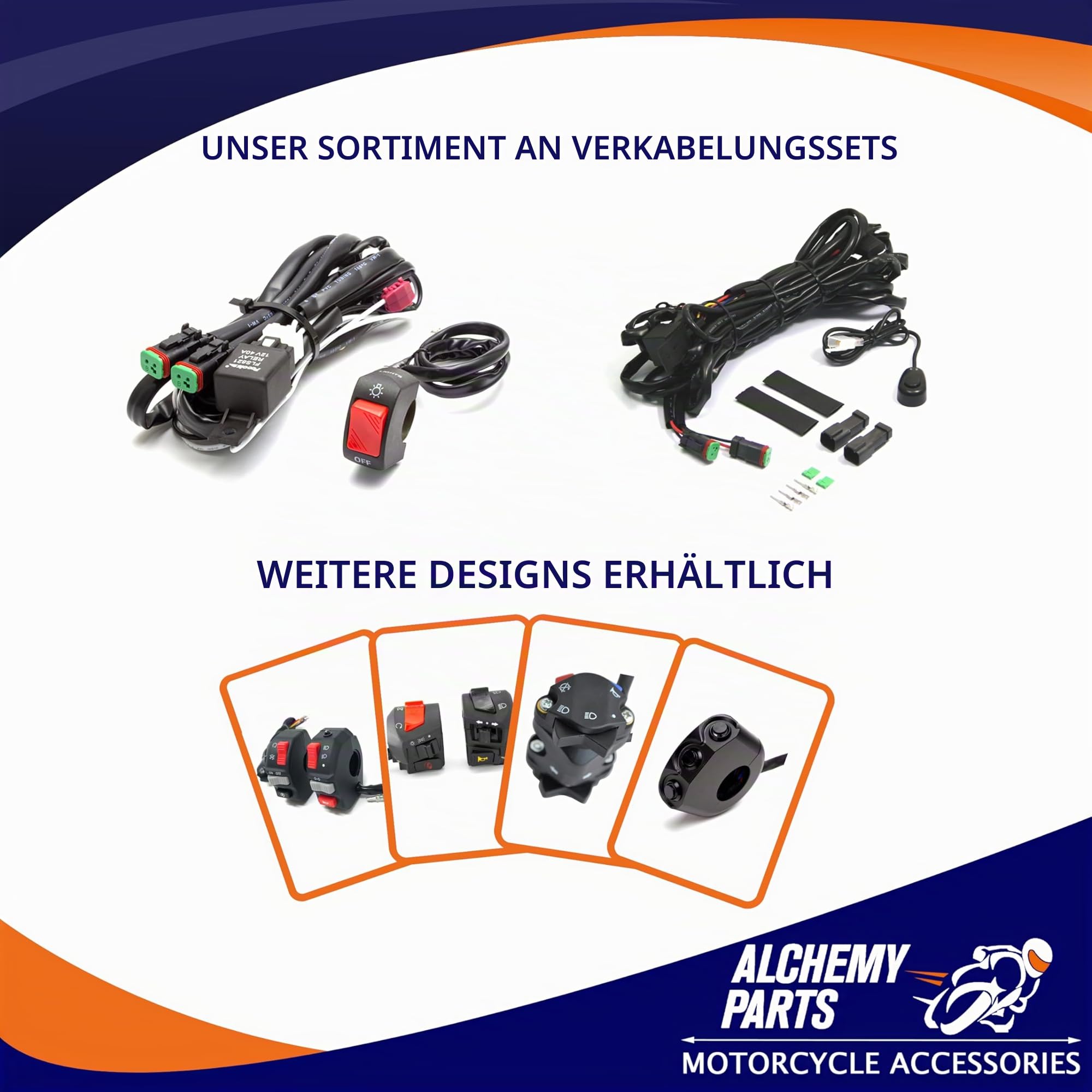 Universelles Kabelbaum-Kit für Motorrad, Roller, Quad, ATV