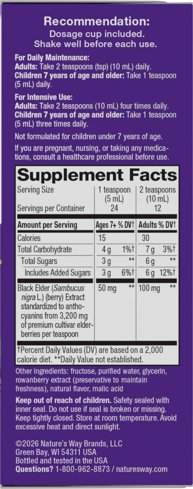 Nature's Way Sambucus Traditional Elderberry Immune Support* Syrup, 4 fl oz — Amazon image 10
